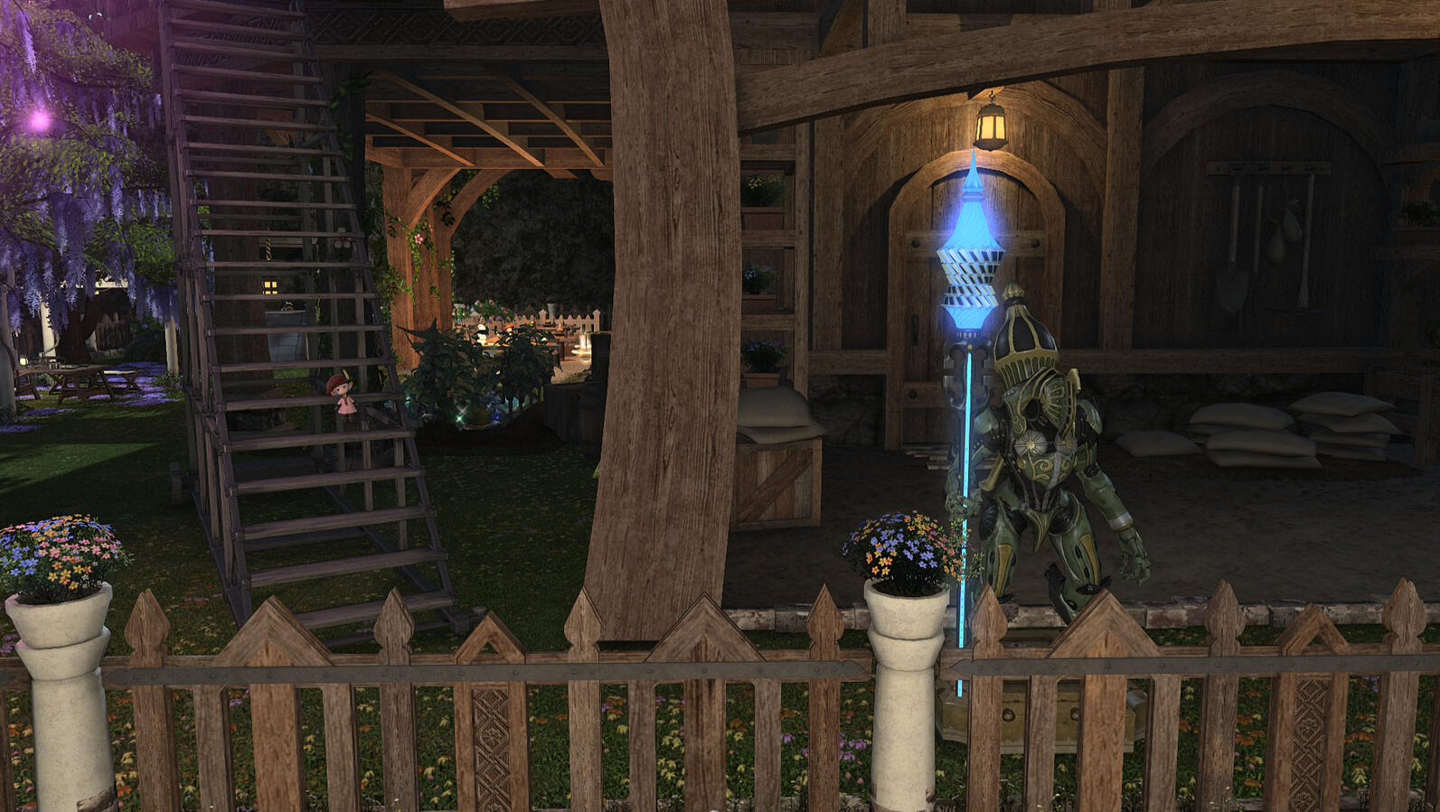 Garten - Wächter und Balkon-Aufgang